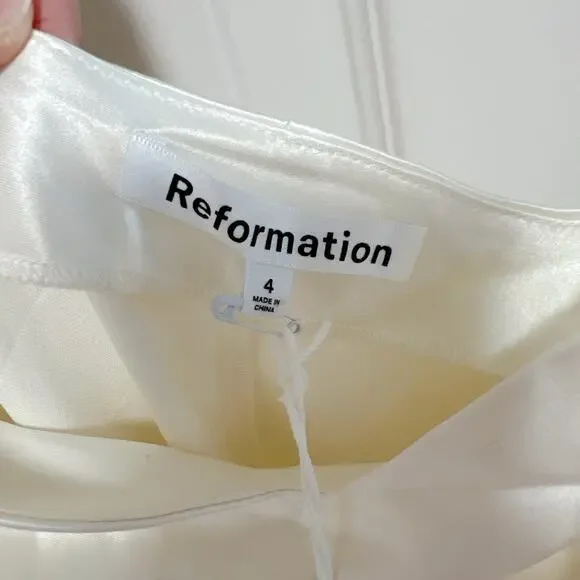 Reformation Ronda Ivory Silk One-Shoulder Maxi Dress 4 - Picture 7 of 8